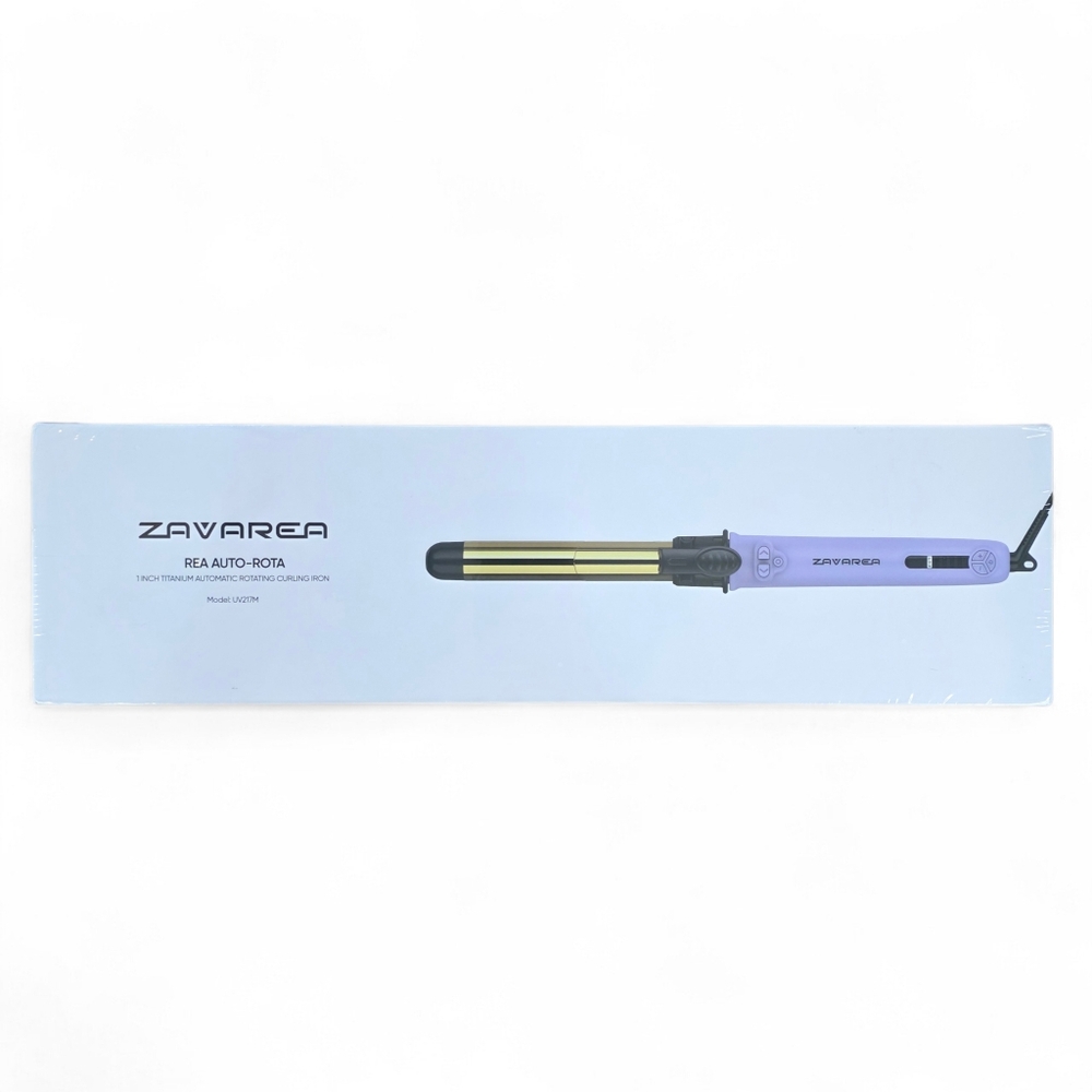 ZAVAREA 1” Titanium Auto Rotating Curling Iron Purple NIB Sealed Model UV217M